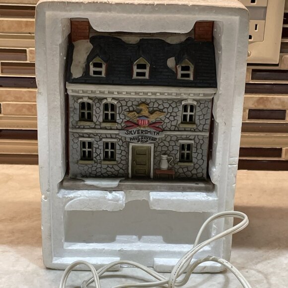 EPI Int Porcelain Lighted Paul Revere Silversmith Shop Colonial American Village - Picture 11 of 11